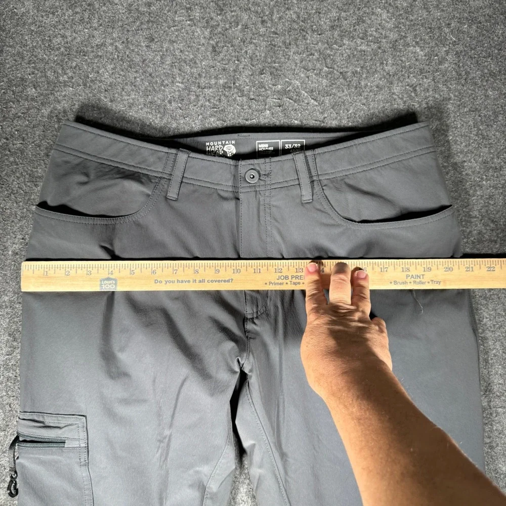 Mountain Hardwear Mens Gray Fleece Lined Softshell Hiking Cargo Pants 33x32